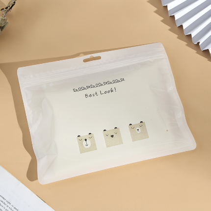 兒童內衣復合包裝袋卡通小熊毛巾圍巾復合袋自粘袋透明平口自封袋