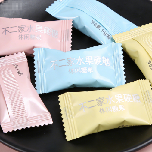 大牌風(fēng)水果硬糖包裝袋 食品級鋁箔 馬卡龍色系 休閑糖果定制獨(dú)立包裝