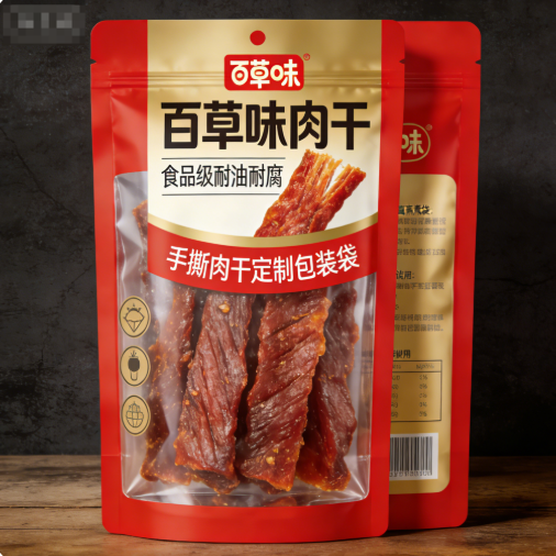 百草味大牌肉干真空蒸煮袋 食品級耐油耐腐 手撕肉干定制包裝袋